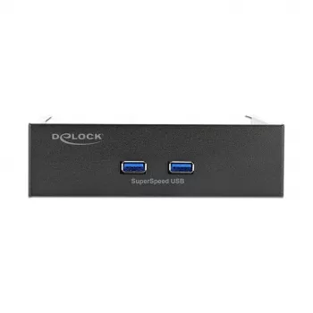 DeLOCK 5.25 colio priekinis skydelis su 2 x USB 5 Gbps Type-A prievadais