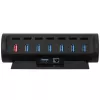 Streamplify HUB CTRL 7 USB 3.0 šakotuvas, 7x USB 3.0 Type A, RGB, 12V, EU maitinimo laidas - juodas