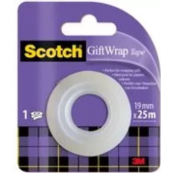 Scotch GIFTWRAPR kanceliarinė juosta 25 m Skaidri 19 mm