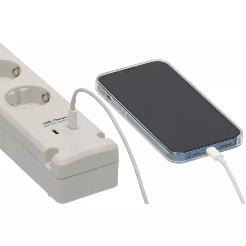 Brennenstuhl Bremounta ilgintuvas, 5 lizdai + 2x USB-C, 3 m, baltas