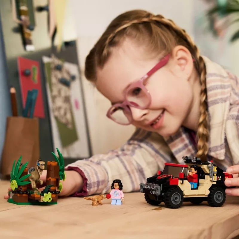 Konstruktorius LEGO Jurassic World 76972 Raptor Off-Road Escape, 285 dalių, 2 minifigūrėlės, nuo 6 metų