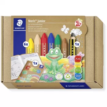 Staedtler 61 C1 vaškinės kreidelės 6 vnt. su pieštuku ir užduočių knygele