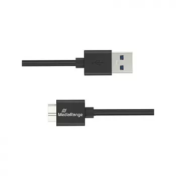 USB laidas MediaRange MRCS240 — USB A į Micro-USB B, USB 3.2 Gen 1 (3.1 Gen 1), 1,8 m, juodas