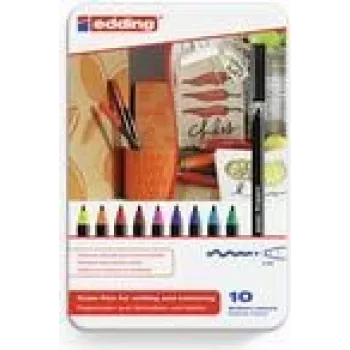 Feltukas Edding 1300 colourpen 10 vnt. metalinėje dėžutėje