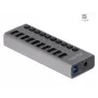 DeLOCK išorinis USB 3.2 Gen 1 šakotuvas, 10 prievadų su jungikliais