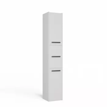 Laisvai pastatoma vonios spintelė BIEL S33, balta, 6 lentynų, 300×300×1700 mm