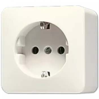 JUNG 620 A kištukinis lizdas, F tipas, dramblio kaulo spalva, 250 V, 16 A, 61 mm × 61 mm
