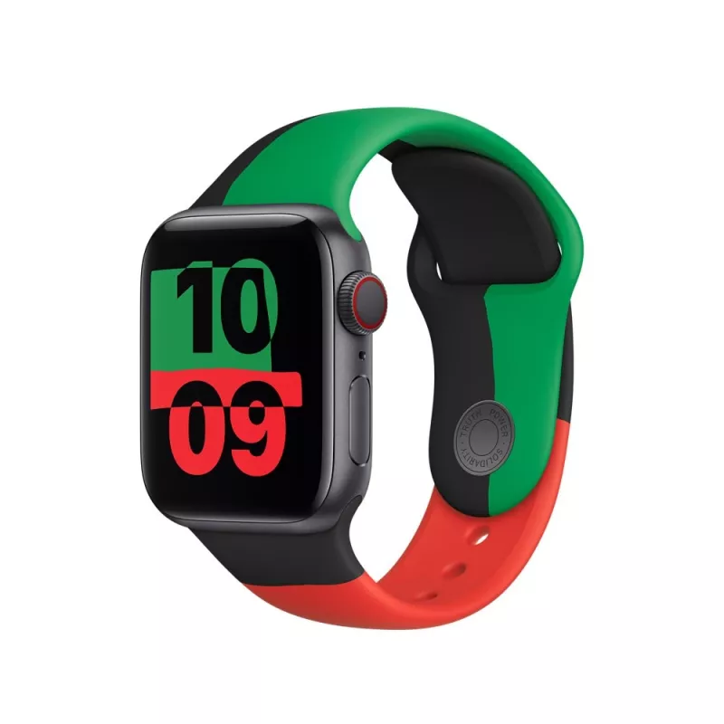 Apple 40mm Black Unity Sport Dirželis M/L Juoda Žalia Raudona