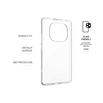 Užpakalinis dangtelis FIXED, skirtas Xiaomi Redmi Note 14 Pro 4G, skaidrus TPU apsauginis dėklas