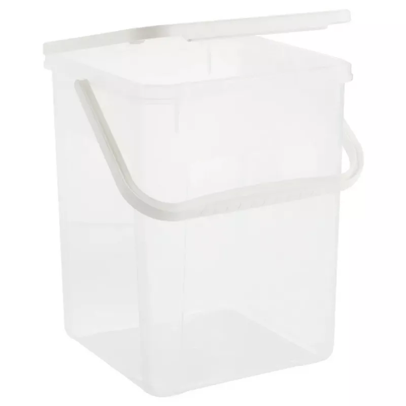 Plastikinis indas skysčiams Rotho Basic 9 L modelis 1770101100RP, baltas, su dangteliu ir pakabinimo anga
