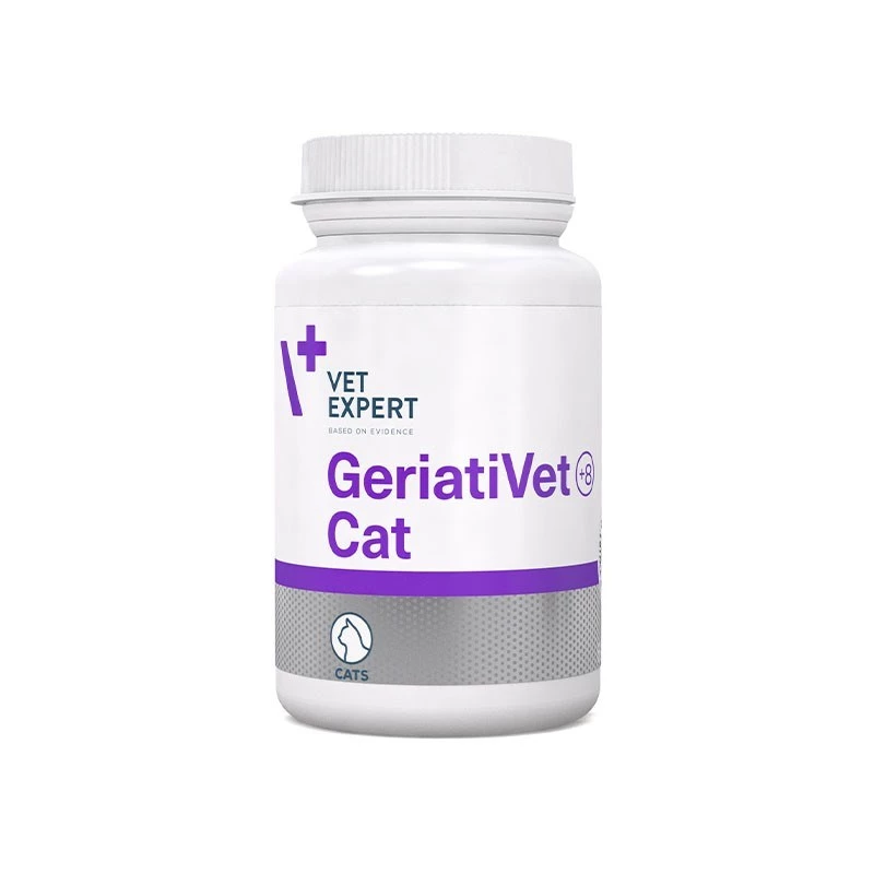 Maisto papildas VETEXPERT GeriatiVet Cat kapsulės 60 vnt. – pagalba vyresnio amžiaus katėms, smegenų funkcijos palaikymui, be glitimo ir sojos