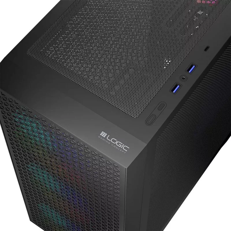 Korpusas Logic DART PRO ARGB MIDI USB-C Juodas
