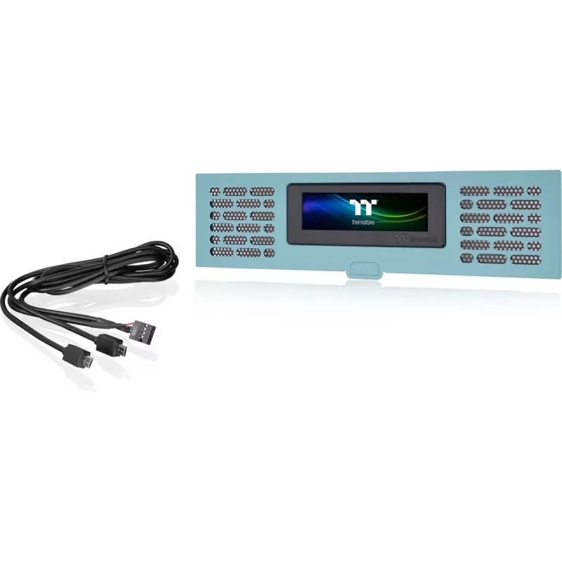 Termaltake AC-067-OOCNAN-A1, pilno bokšto korpuso LCD skydelio rinkinys, turkio spalvos, 5 V, 14 W, 277,5 mm