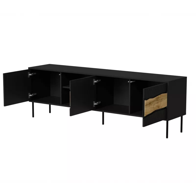 Spintelė televizoriui cama meble INSERTO 3D1W 190x40x62 cm juoda su LED