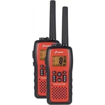 Nešiojama PMR racija Stabo Freecomm 850 (Modelis 20850) – lauko naudojimui, 2 vnt. rinkinys