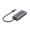 USB-C į RJ45 adapteris Unitek U1343AGY01 — 5 Gbps Ethernet, USB-C (kištukas) į RJ45 (lizdas), pilka, 0,15 m laidas