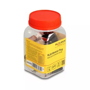 DeLOCK RJ50 modulinis kištukas Cat.5e 25 vnt. rinkinys juodas sidabrinis