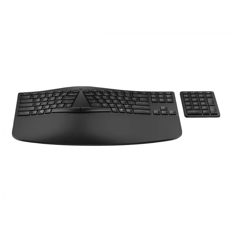 HP 960 ergonominė belaidė klaviatūra, pilno dydžio (100%), belaidė, RF Wireless + Bluetooth, membraninė, juoda