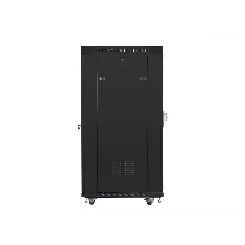 Spintos stovas 19 inch 27U 600x800 mm, perforuotos durelės su LCD ekranu (plokščias paketas)