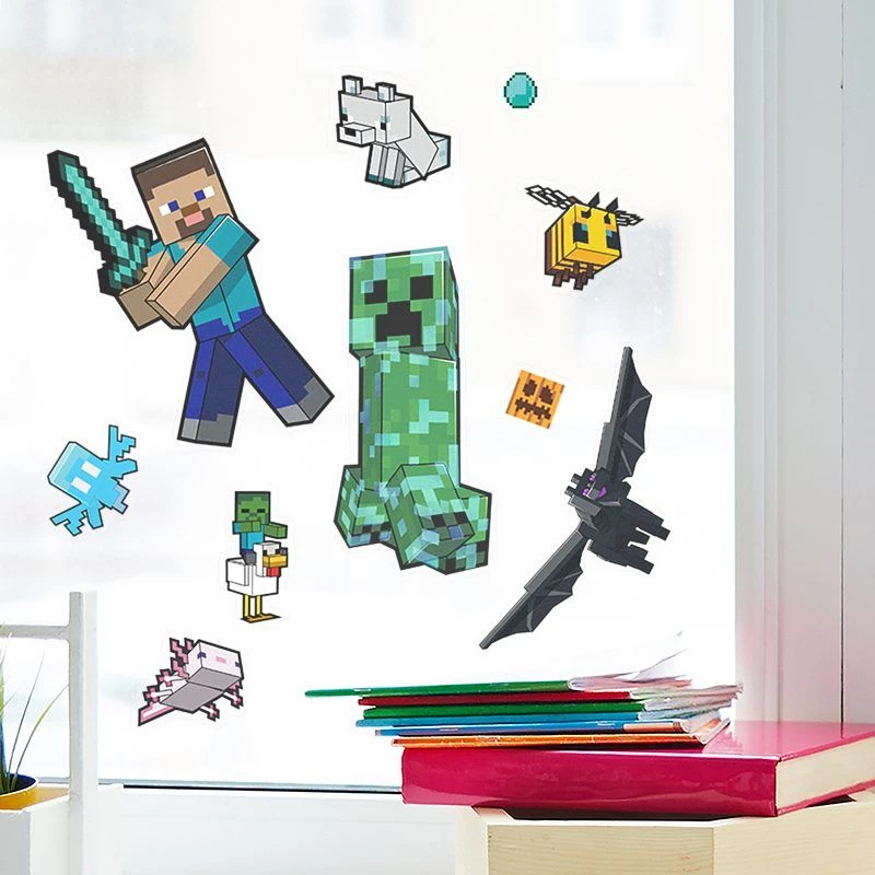 Lipnūs langų dekorai Paladone Minecraft PP13105MCF – daugkartiniai lipdukai be klijų