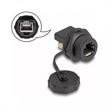 DeLOCK RJ45 Cat.6A mova IP67 vandeniui ir dulkėms atspari, juoda