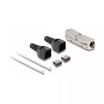 DeLOCK RJ45 mova LSA į LSA Cat.6A beįrankė juoda