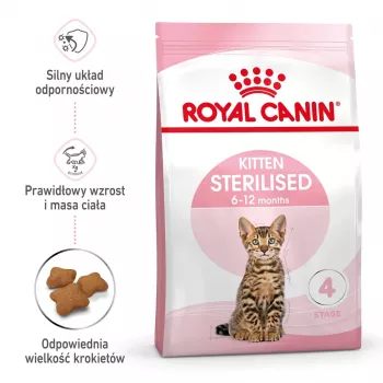 Sausas ėdalas kačiukams Royal Canin Kitten Sterilised 3,5 kg — paukštiena, 34% baltymų, 12% riebalų