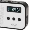 Nešiojamas skaitmeninis radijas Adler AD 1907 – AM/FM, skaitmeninis imtuvas, žadintuvas, USB-C, 600 mAh baterija, LCD, 20 išankstinių stočių, teleskopinė antena