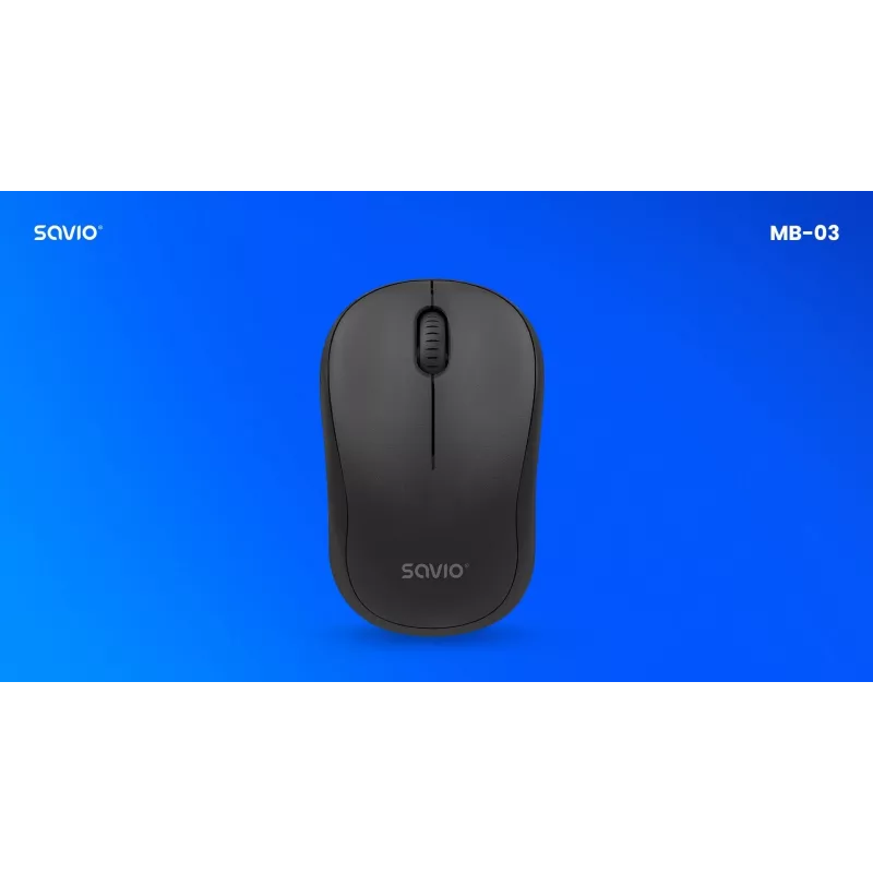 Belaidė pelė SAVIO MB-03, Bluetooth sąsaja, 1000 DPI, baterija AA, 99×60×39 mm, 51 g, imtuvas komplekte