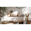 Plaukiojanti lentyna cama meble OVO 1300×200×150 mm ąžuolas/betonas, medžio drožlių plokštė, montuojama ant sienos