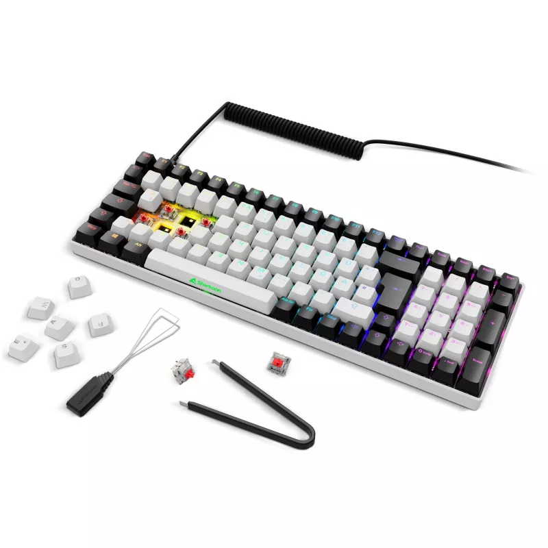 SKILLER SGK50 S2, žaidimų klaviatūra balta, DE išdėstymas, Gateron Red
