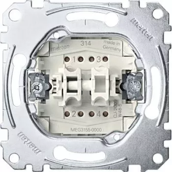 Mygtukinis jungiklis Merten MEG3155-0000 — 1P, metalinis, 250 V AC, 10 A