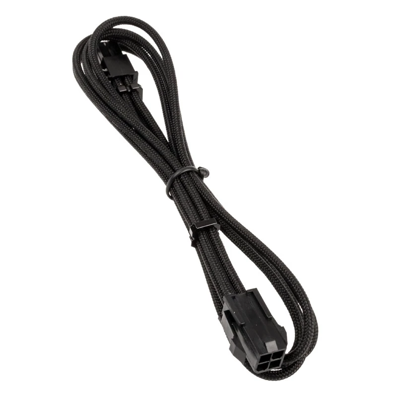 BitFenix Alchemy 4 kontaktų ATX12V ilginimo kabelis, 45 cm, pintas - juodas