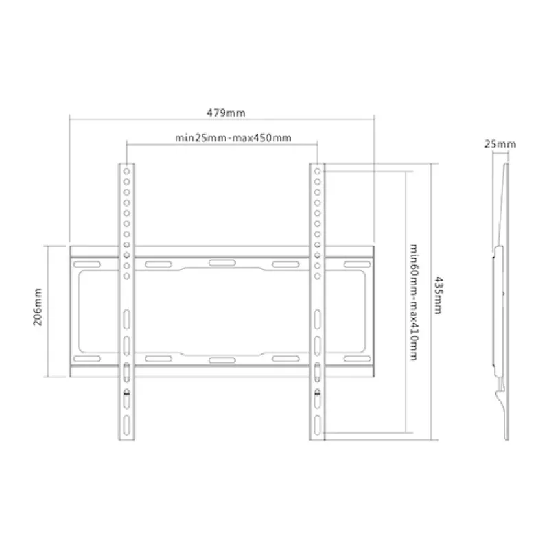 TV laikiklis SUNNE 32-55-EF juodas 139,7 cm (55 coliai)