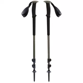 Trekking lazdos Trail, Fitness Device juoda/alyvuogių žalia, 1 pora, 100-140 cm