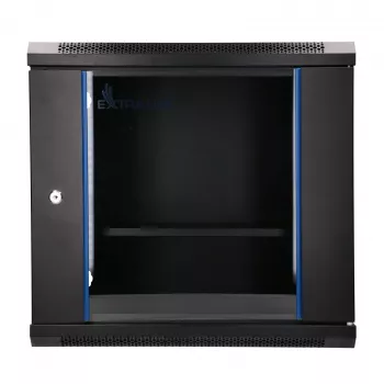 EXTRALINK LITE 9U 530×400 sieninis stelažo korpusas juodas su lentyna