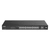 D-Link DGS-1100-26MPV2/E valdomas L2 Gigabit Ethernet komutatorius su PoE, 24 prievadai, juodas