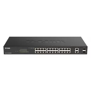 D-Link DGS-1100-26MPV2/E valdomas L2 Gigabit Ethernet komutatorius su PoE, 24 prievadai, juodas