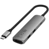 Satechi ST-P4SM USB-C 4-in-1 plonas multiport adapteris, pilka