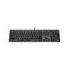 Laidinė klaviatūra A4Tech FX60H USB QWERTY – pilno dydžio 100%, balta foninė šviesa, pilka, USB šakotuvas