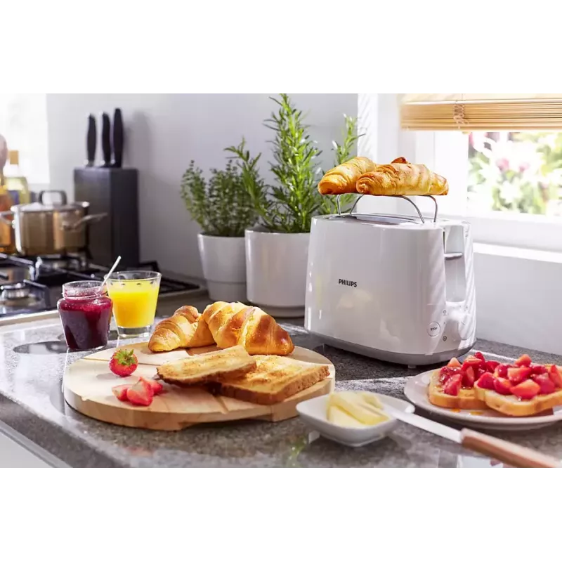 Skrudintuvas Philips Daily Collection HD2581/00 — 2 dėklai, 830 W, 8 rudumo lygiai, baltas