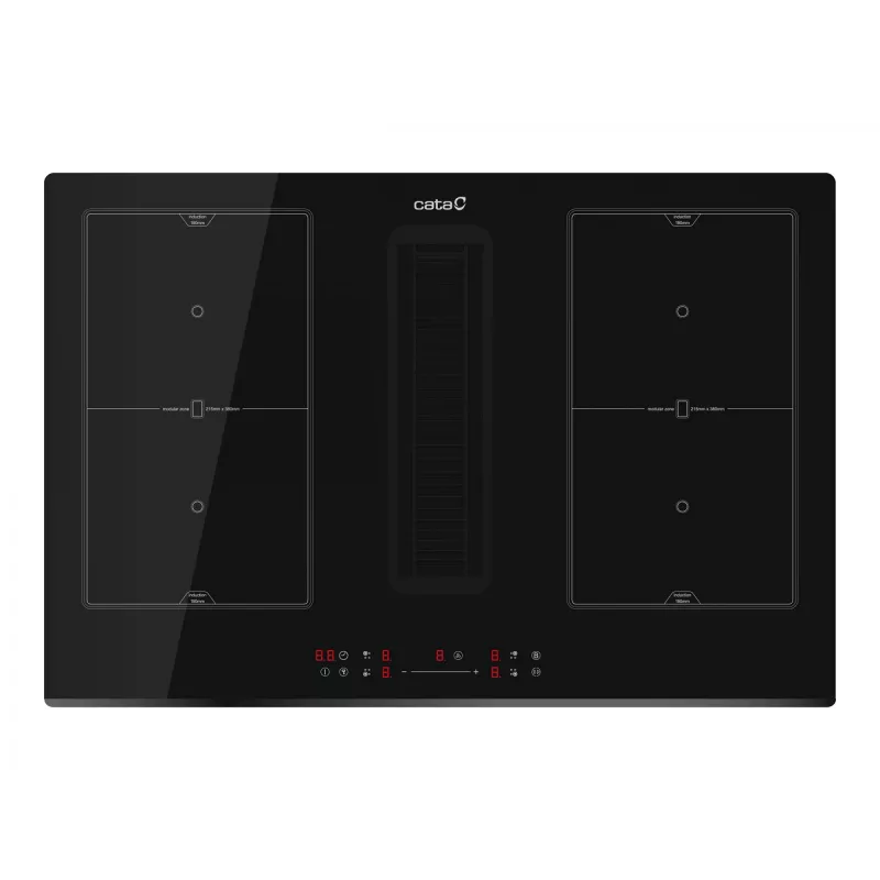 CATA IAS 7024 indukcinė kaitlentė su gartraukiu | 4 zonos | 77 cm | juoda