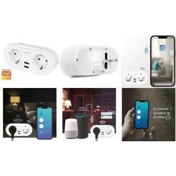 LOGILINK SH0102 išmanusis kištukinis lizdas su Wi‑Fi, 2 lizdai, baltas