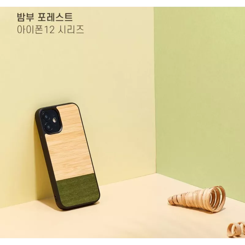 Man and Wood dėklas iPhone 12 mini – Bamboo Forest juodas