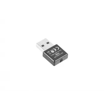 USB belaidžio tinklo adapteris LANBERG NC-0300-WI, 2x vidinės antenos 2 dBi, USB 2.0, iki 300 Mbit/s, juodas