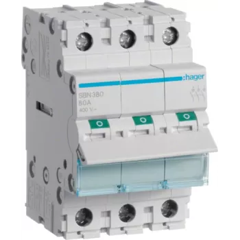 Hager SBN380 – Kontaktorius 80 A 440 V 3 moduliai