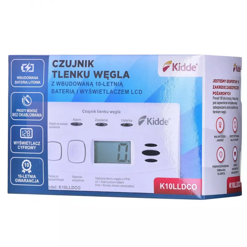 K10LLDCO Kidde anglies monoksido detektorius su LCD ekranu