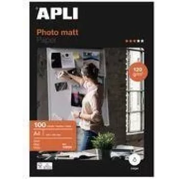 Fotopopierius APLI 12626 A4 matinis baltas 120 g/m² rašaliniams spausdintuvams
