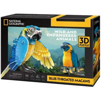 3D dėlionė cubicfun Mėlynkaklės aros, 88 detalės, modelis 306-DS1097H