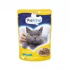 Šlapias kačių ėdalas PREVITAL Cat Food Mix 4 skoniai – vištiena, veršiena, lašiša, paukštiena, 96 x 100 g paketėliai (9,6 kg, suaugusioms katėms)